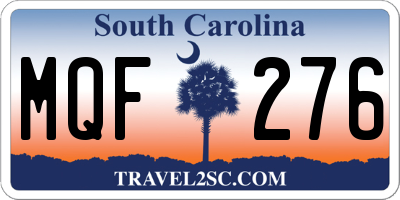 SC license plate MQF276