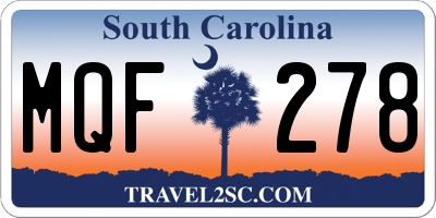 SC license plate MQF278