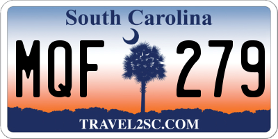SC license plate MQF279