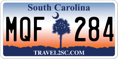 SC license plate MQF284