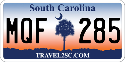 SC license plate MQF285