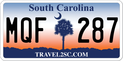 SC license plate MQF287
