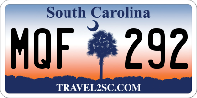 SC license plate MQF292