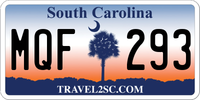 SC license plate MQF293