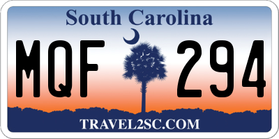 SC license plate MQF294