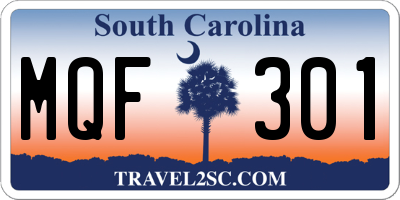 SC license plate MQF301