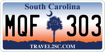 SC license plate MQF303