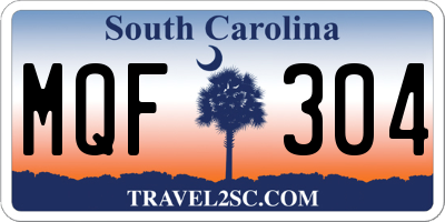 SC license plate MQF304