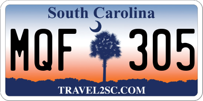 SC license plate MQF305
