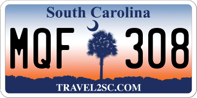 SC license plate MQF308