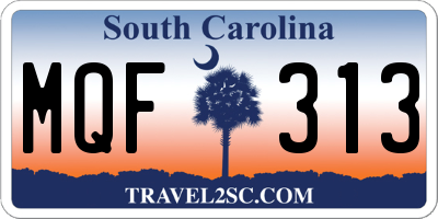 SC license plate MQF313