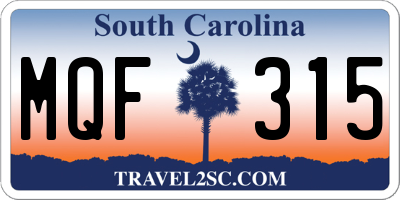 SC license plate MQF315