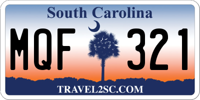 SC license plate MQF321