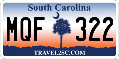 SC license plate MQF322