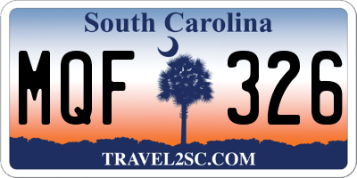SC license plate MQF326