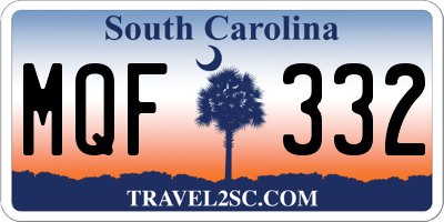 SC license plate MQF332
