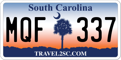 SC license plate MQF337