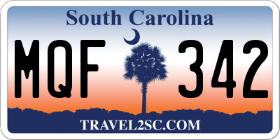 SC license plate MQF342