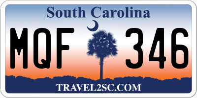 SC license plate MQF346