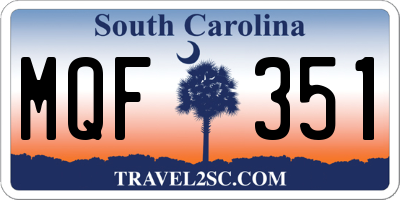 SC license plate MQF351