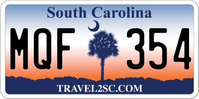 SC license plate MQF354