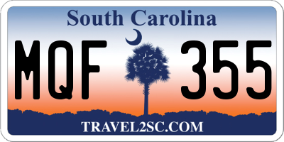SC license plate MQF355