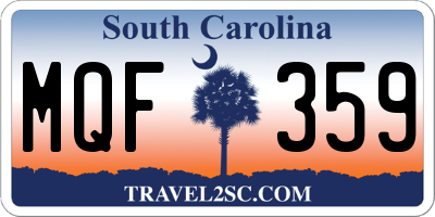 SC license plate MQF359