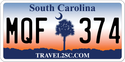 SC license plate MQF374