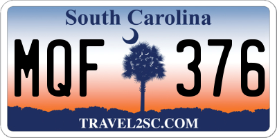 SC license plate MQF376