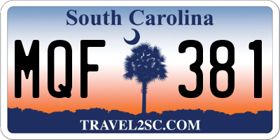 SC license plate MQF381