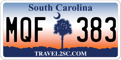 SC license plate MQF383