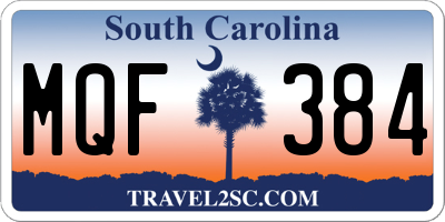 SC license plate MQF384
