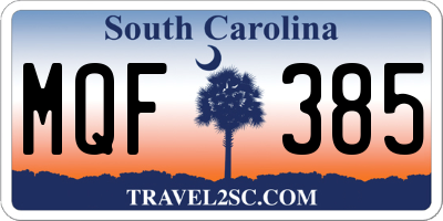 SC license plate MQF385