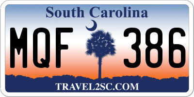 SC license plate MQF386