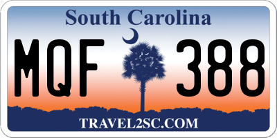 SC license plate MQF388