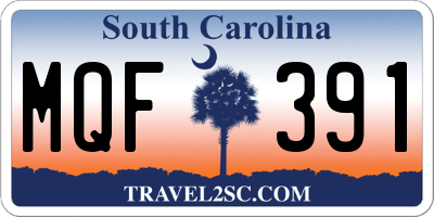 SC license plate MQF391