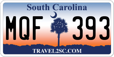 SC license plate MQF393