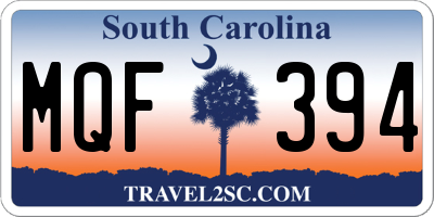 SC license plate MQF394