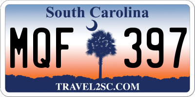 SC license plate MQF397
