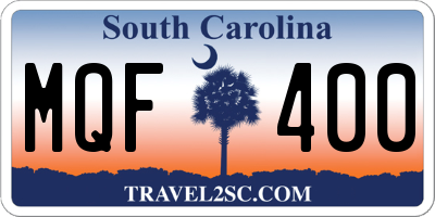 SC license plate MQF400