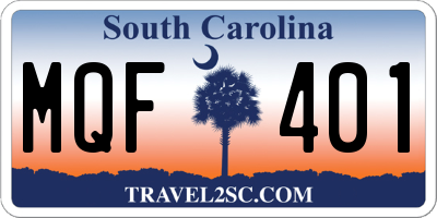 SC license plate MQF401