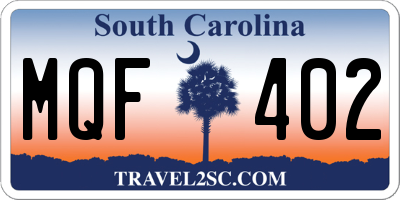 SC license plate MQF402