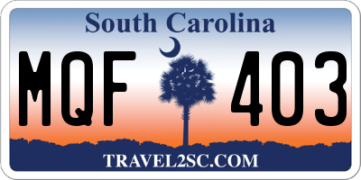 SC license plate MQF403