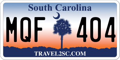 SC license plate MQF404