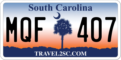 SC license plate MQF407