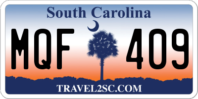 SC license plate MQF409
