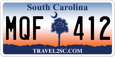 SC license plate MQF412