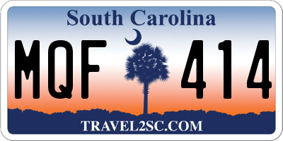 SC license plate MQF414