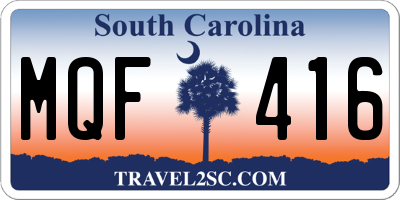SC license plate MQF416