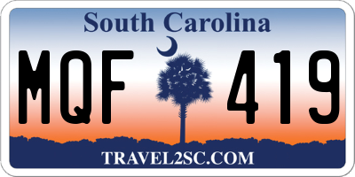 SC license plate MQF419